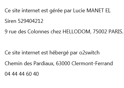 Coordonnées de l'éditrice du site